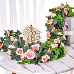 DTOPBUYAGE - Dtopbuyage - 16 rosiers artificiels couleur champagne, 2 pièces