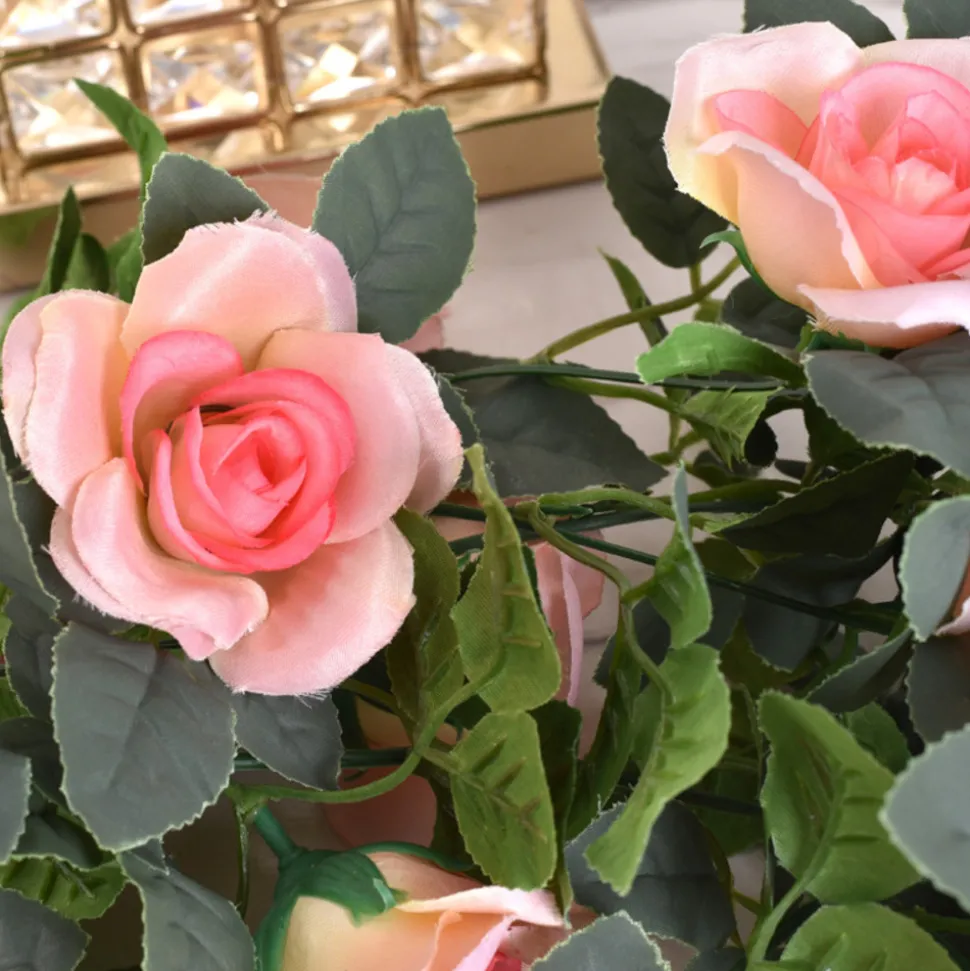 DTOPBUYAGE - Dtopbuyage - 16 rosiers artificiels couleur champagne, 2 pièces