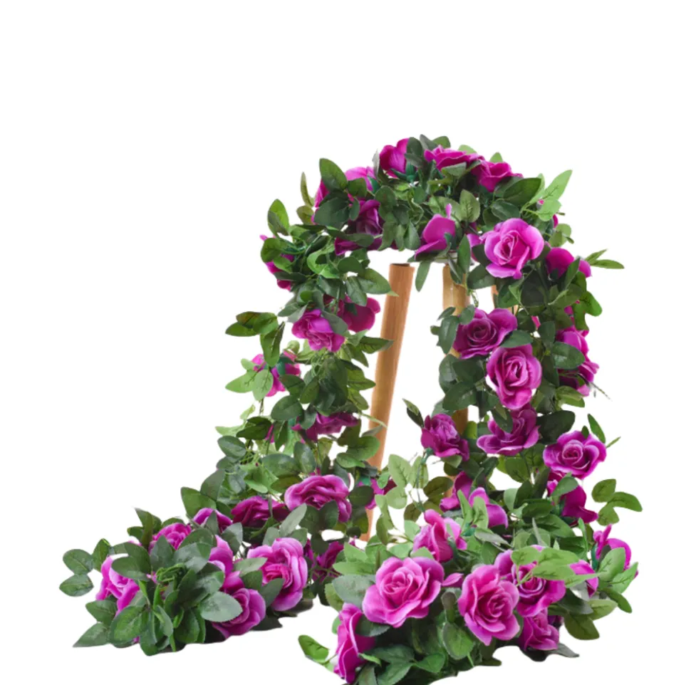 DTOPBUYAGE - Dtopbuyage - 16 têtes de vignes de roses artificielles violettes 2 pièces