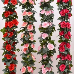 DTOPBUYAGE - Dtopbuyage - 16 têtes de vignes de roses artificielles violettes 2 pièces