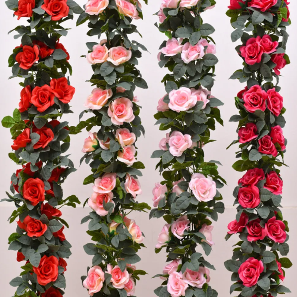 DTOPBUYAGE - Dtopbuyage - 16 têtes de vignes de roses artificielles violettes 2 pièces