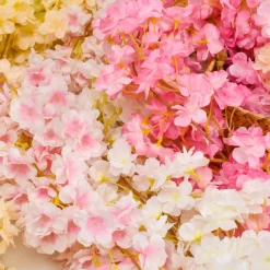 DTOPBUYAGE - Dtopbuyage - vigne de fleurs de cerisier artificielles roses - 2 pièces