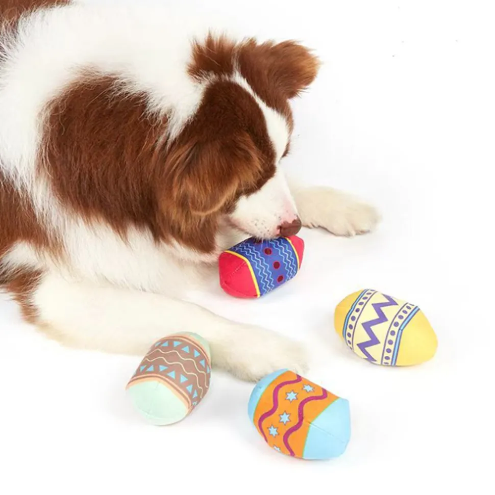 DTOPBUYAGE - Dtopbuyage jouet en peluche pour chien en forme d'œuf