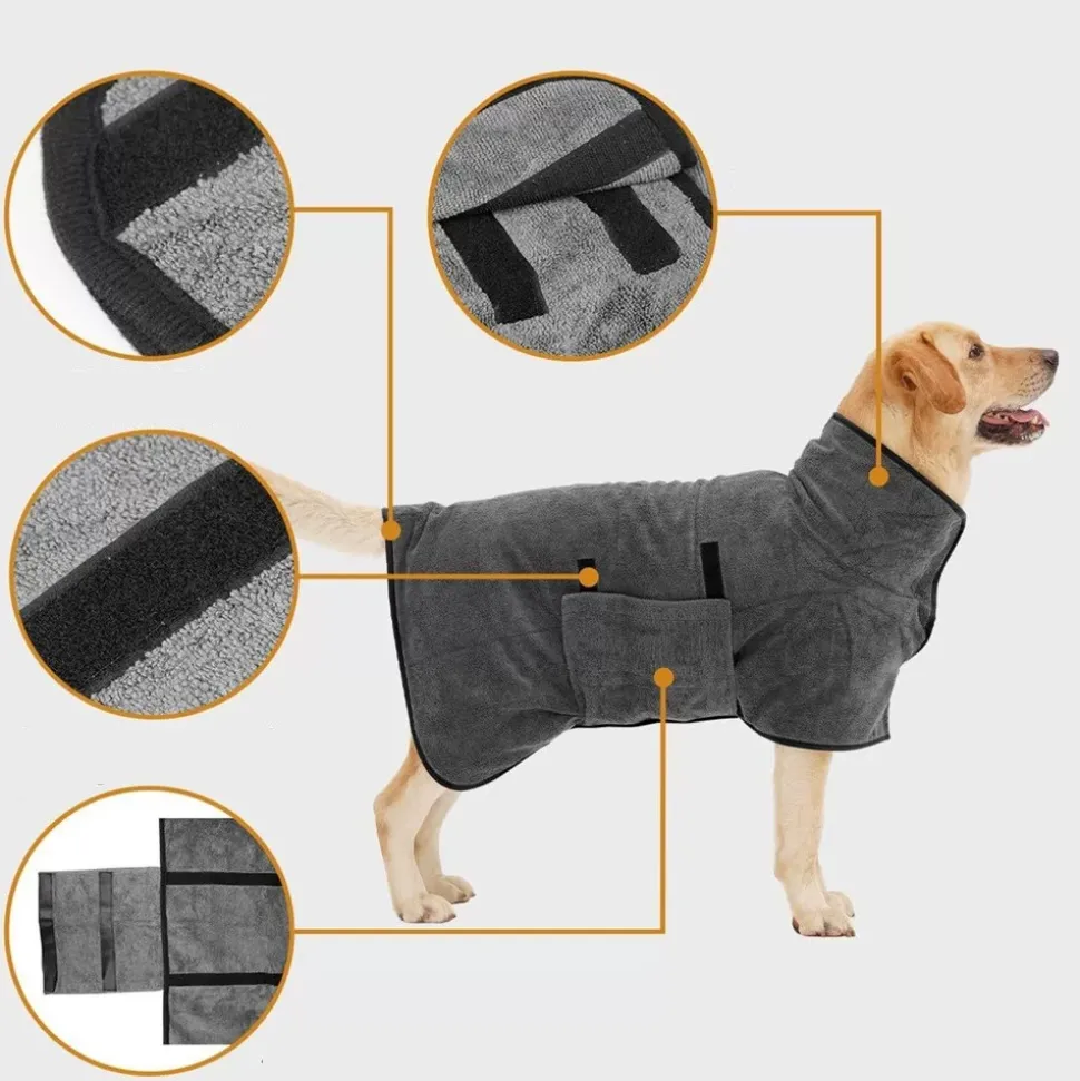 DTOPBUYAGE - Dtopbuyage peignoir en microfibre pour chien