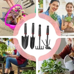 DTOPBUYAGE - Ensemble 4 outils jardinage acier inox