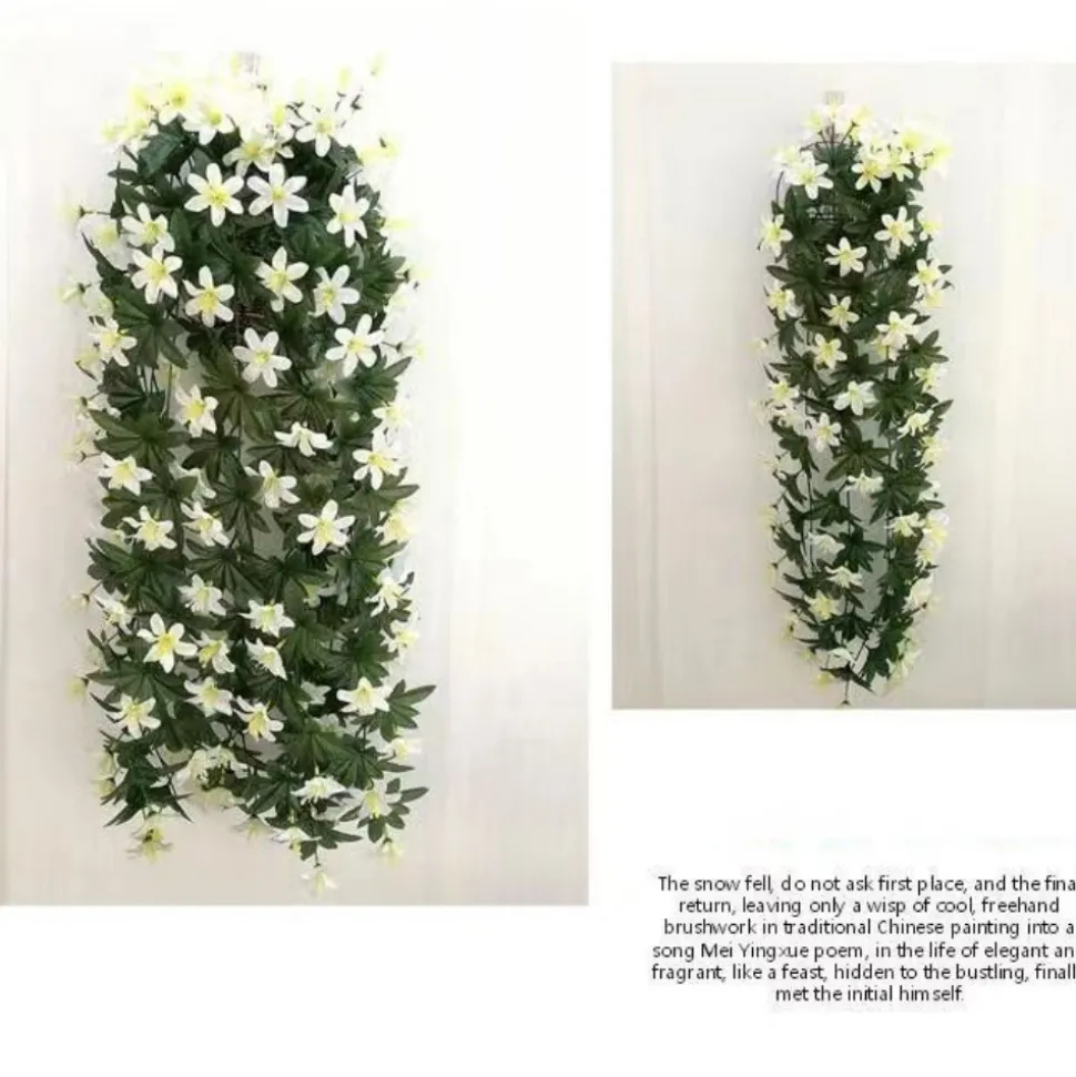 DTOPBUYAGE - Fleurs artificielles - tiges, paniers mural et fleurs pour décoration blanc - dtopbuyage