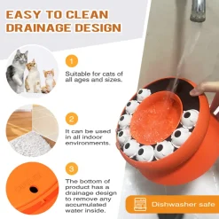 DTOPBUYAGE - Gamelle pour chat - surélevée avec support, jouet puzzle interactif