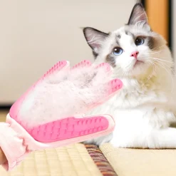 DTOPBUYAGE - Gants en silicone pour animaux de compagnie roses