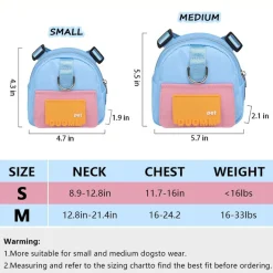DTOPBUYAGE - Harnais pour chien avec sac à dos - bleu