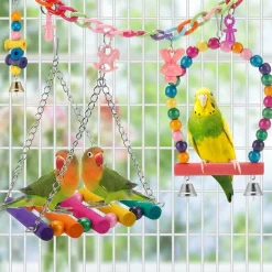 DTOPBUYAGE - Jeux pour oiseaux - avec fonctions de balance, hamac, escalade et chewing