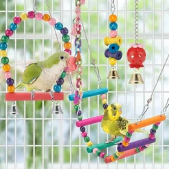 DTOPBUYAGE - Jeux pour oiseaux - avec fonctions de balance, hamac, escalade et chewing