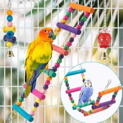 DTOPBUYAGE - Jeux pour oiseaux - avec fonctions de balance, hamac, escalade et chewing