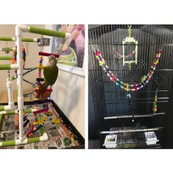 DTOPBUYAGE - Jouet d'échelle coloré en bois pour perroquets