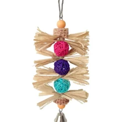 DTOPBUYAGE - Jouet mâcher oiseaux rotin coloré pour meulage dents