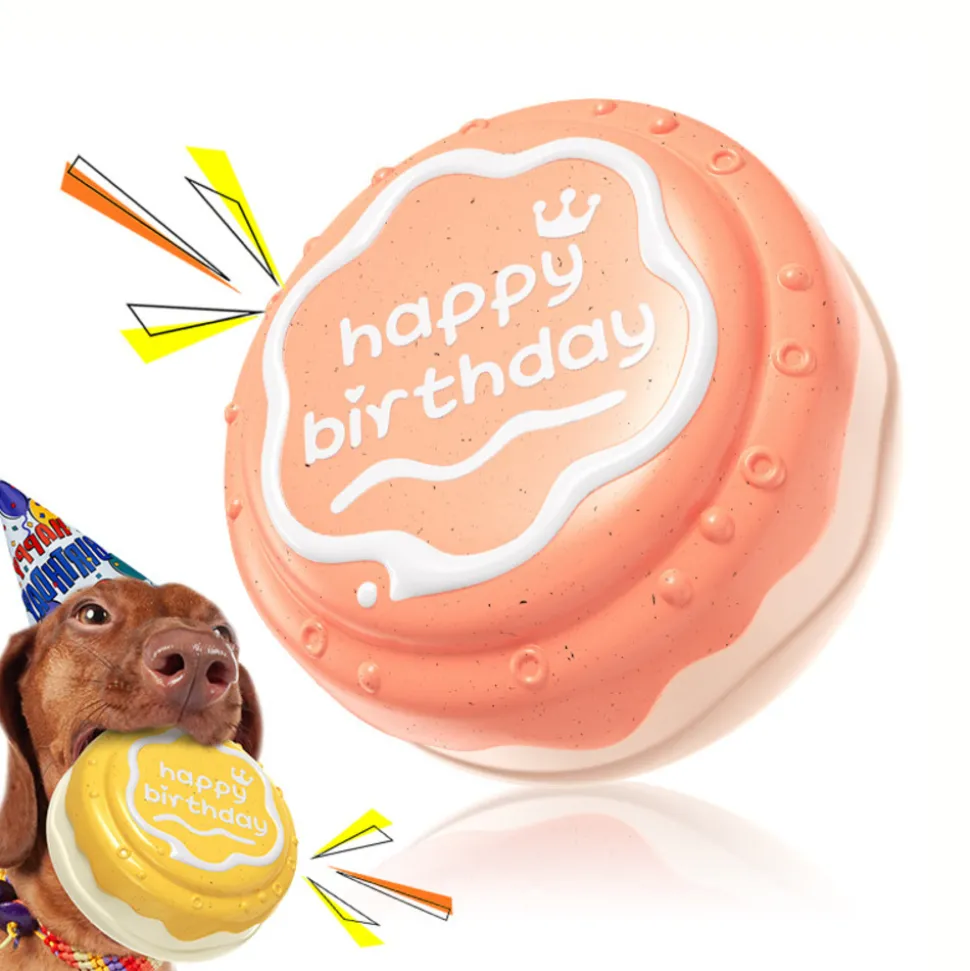 DTOPBUYAGE - Jouets pour mâcher pour chien gâteau d'anniversaire