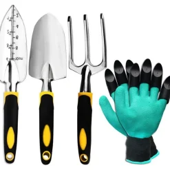 DTOPBUYAGE - Kit d'outils de jardinage 4 - pièces jaune dtopbuyage