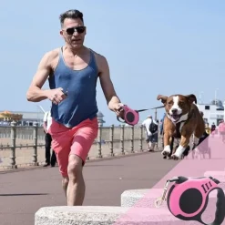 DTOPBUYAGE - Laisse rétractable 5m rose pour chien