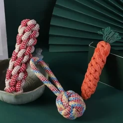 DTOPBUYAGE - Lot 3 jouets corde durables pour chiens orange