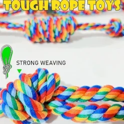 DTOPBUYAGE - Lot 7 jouets en corde pour chiens petite moyenne taille