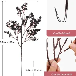 DTOPBUYAGE - Lot de 10 fleurs artificielles de gypsophila noir dtopbuyage