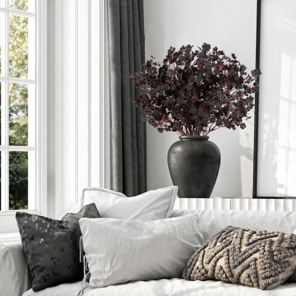 DTOPBUYAGE - Lot de 10 fleurs artificielles de gypsophila noir dtopbuyage