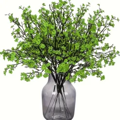 DTOPBUYAGE - Lot de 10 fleurs artificielles de gypsophila vert pour diverses décorations dtopbuyage