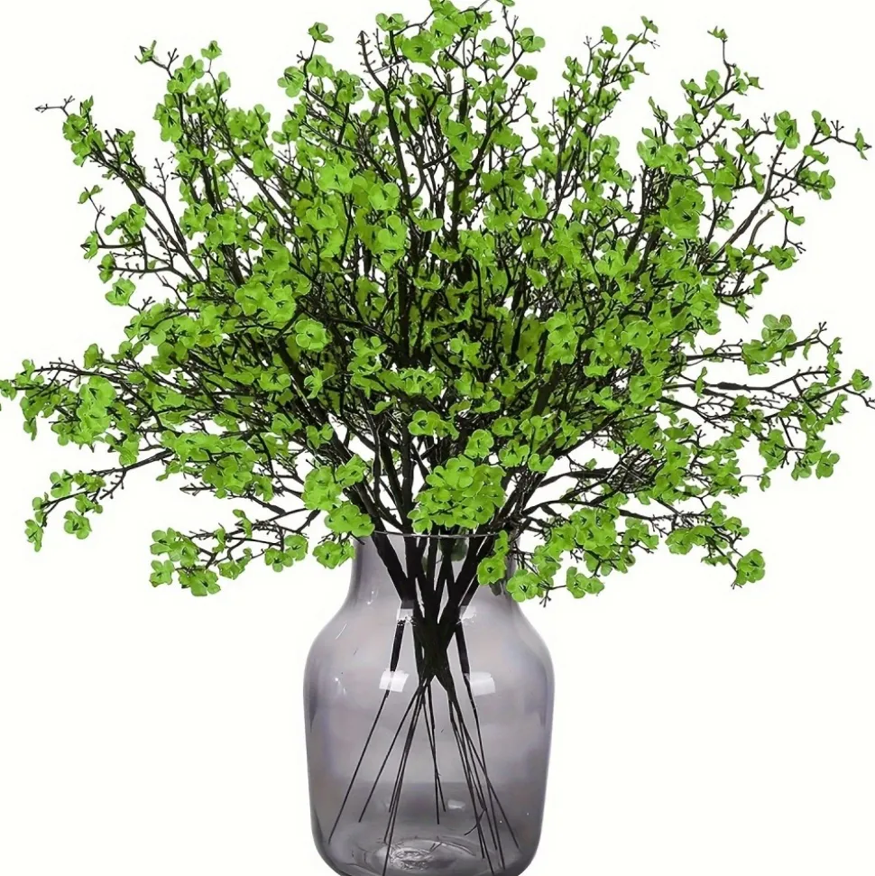 DTOPBUYAGE - Lot de 10 fleurs artificielles de gypsophila vert pour diverses décorations dtopbuyage