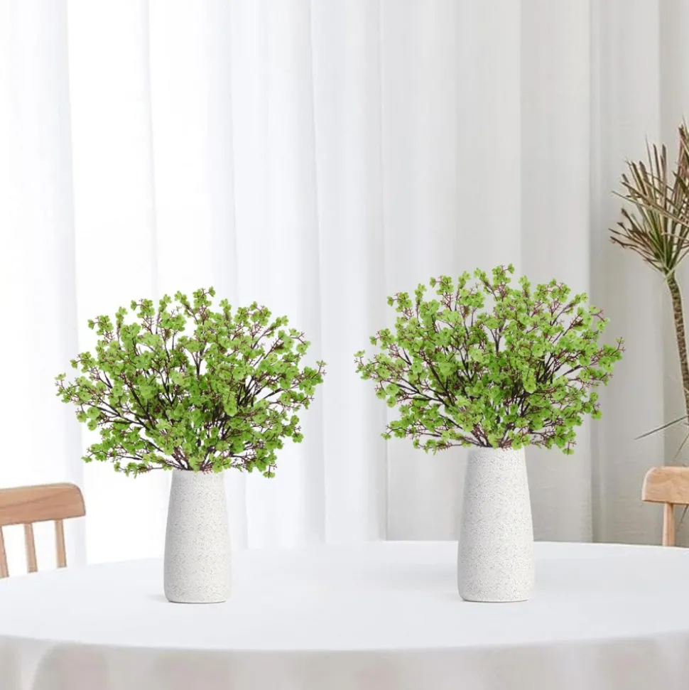 DTOPBUYAGE - Lot de 10 fleurs artificielles de gypsophila vert pour diverses décorations dtopbuyage