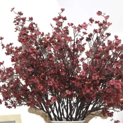 DTOPBUYAGE - Lot de 10 fleurs d'automne artificielles de gypsophila pour diverses décorations bordeaux dtopbuyage