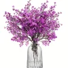 DTOPBUYAGE - Lot de 10 fleurs d'automne artificielles de gypsophila pour diverses décorations violet dtopbuyage