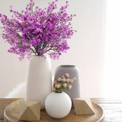 DTOPBUYAGE - Lot de 10 fleurs d'automne artificielles de gypsophila pour diverses décorations violet dtopbuyage