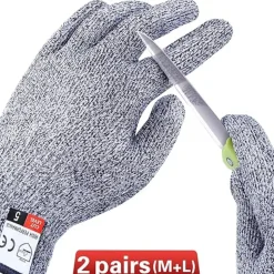DTOPBUYAGE - Lot de 4 gants anti - coupures niveau 5 (2m+2l)