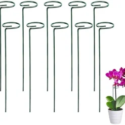 DTOPBUYAGE - Lot de 10 tuteurs en métal pour plantes