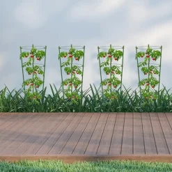 DTOPBUYAGE - Lot de 4 tuteurs pour tomates vert