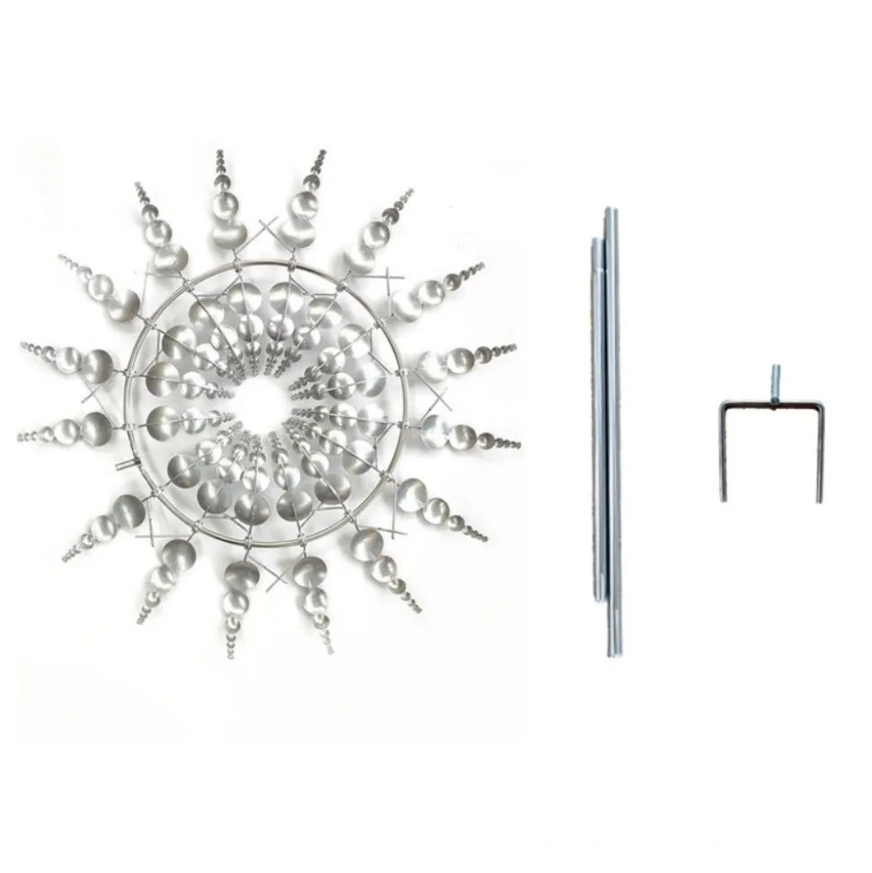 DTOPBUYAGE - Moulinets de décoration pour jardin argent dtopbuyage