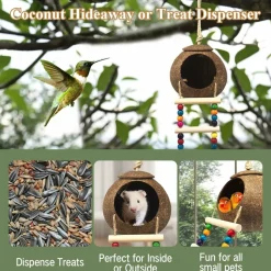 DTOPBUYAGE - Nid et jouet pour oiseaux et hamsters avec échelle