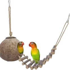 DTOPBUYAGE - Nid et jouet pour oiseaux et hamsters avec échelle