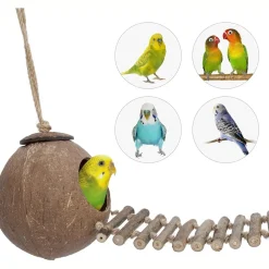 DTOPBUYAGE - Nid et jouet pour oiseaux et hamsters avec échelle