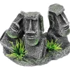 DTOPBUYAGE - Ornement aquarium statue moai en résine