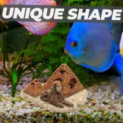 DTOPBUYAGE - Ornement aquarium pyramide en résine