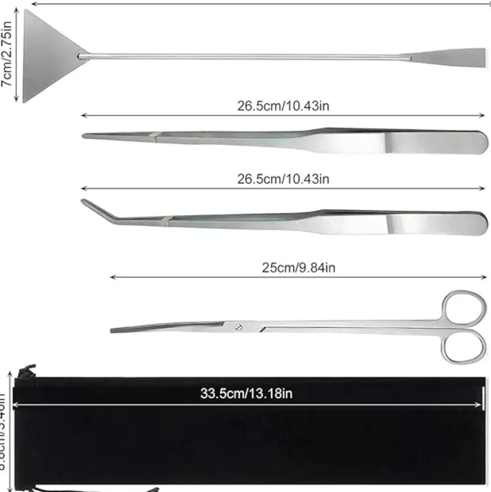 DTOPBUYAGE - Outil 4 pièces acier inoxydable pour aquarium