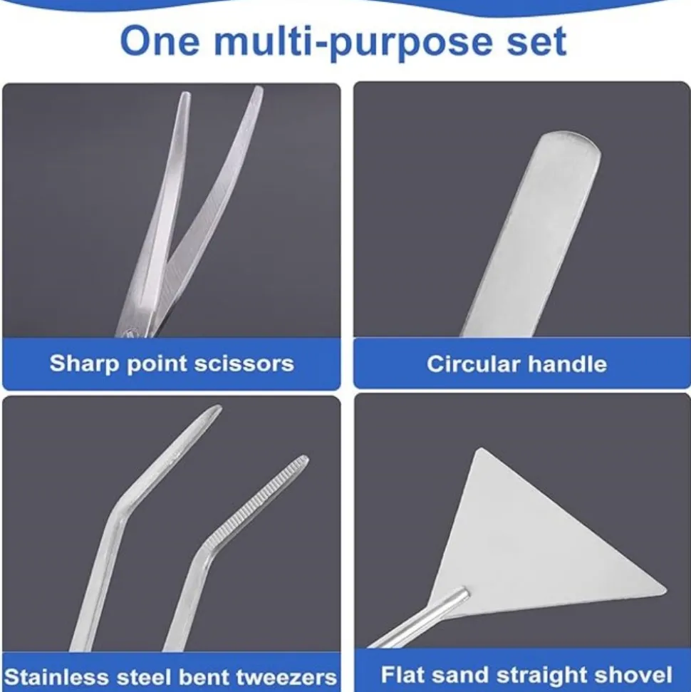 DTOPBUYAGE - Outil 4 pièces acier inoxydable pour aquarium