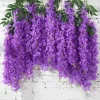 DTOPBUYAGE - Paquet de 12 rotins de fleurs artificielles de glycine et de violet pour mariage violet dtopbuyage