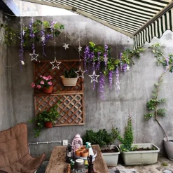 DTOPBUYAGE - Paquet de 12 rotins de fleurs artificielles de glycine et de violet pour mariage violet dtopbuyage