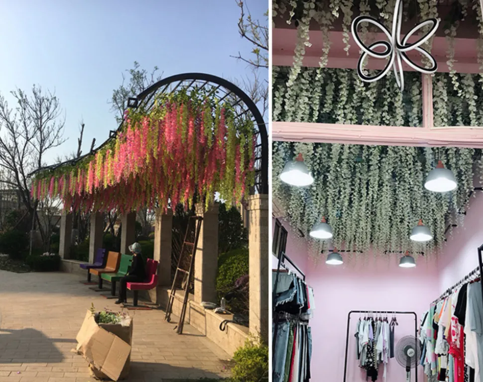 DTOPBUYAGE - Paquet de 12 rotins de fleurs artificielles de glycine et de violet pour mariage violet dtopbuyage