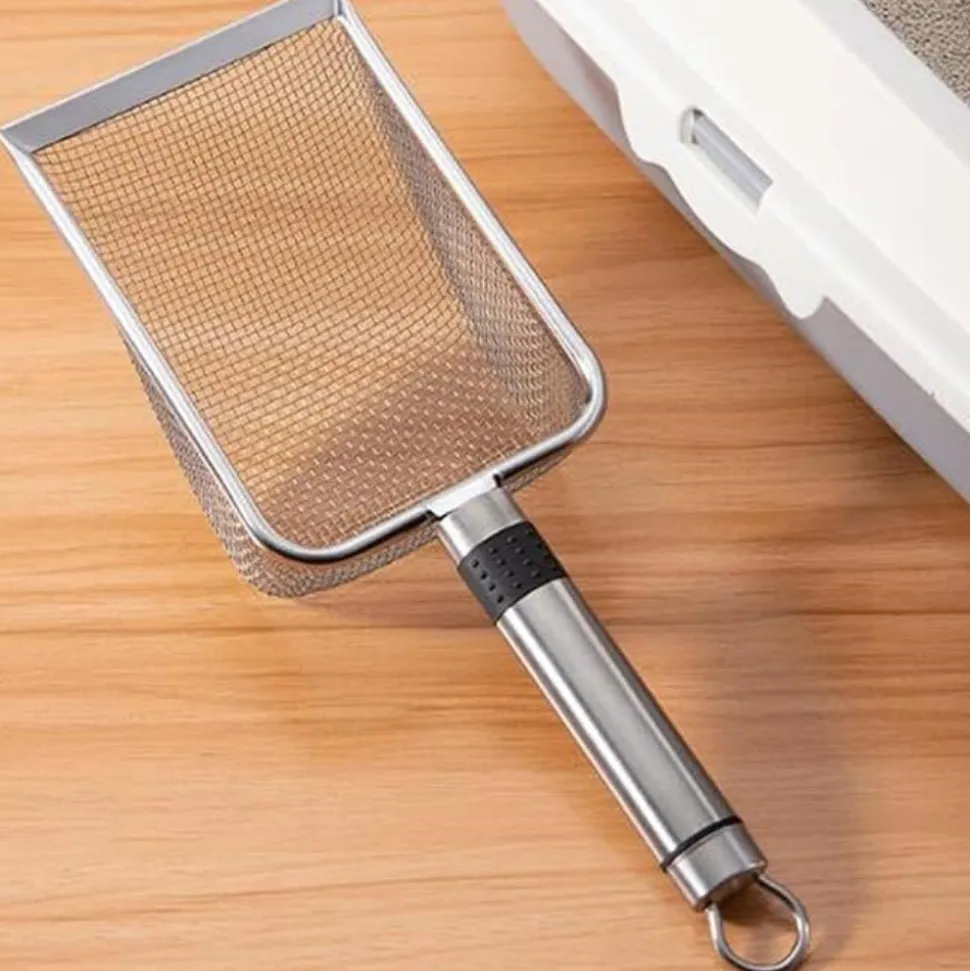 DTOPBUYAGE - Pelle à litière pour chat en acier inoxydable