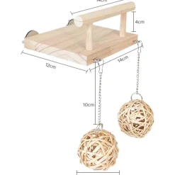 DTOPBUYAGE - Perchoir en bois pour oiseaux