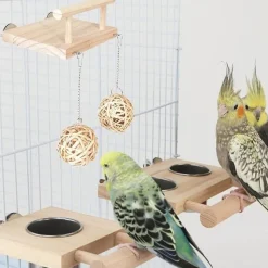DTOPBUYAGE - Perchoir en bois pour oiseaux