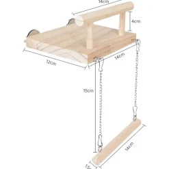 DTOPBUYAGE - Perchoir en bois pour oiseaux