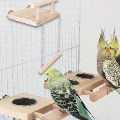 DTOPBUYAGE - Perchoir en bois pour oiseaux